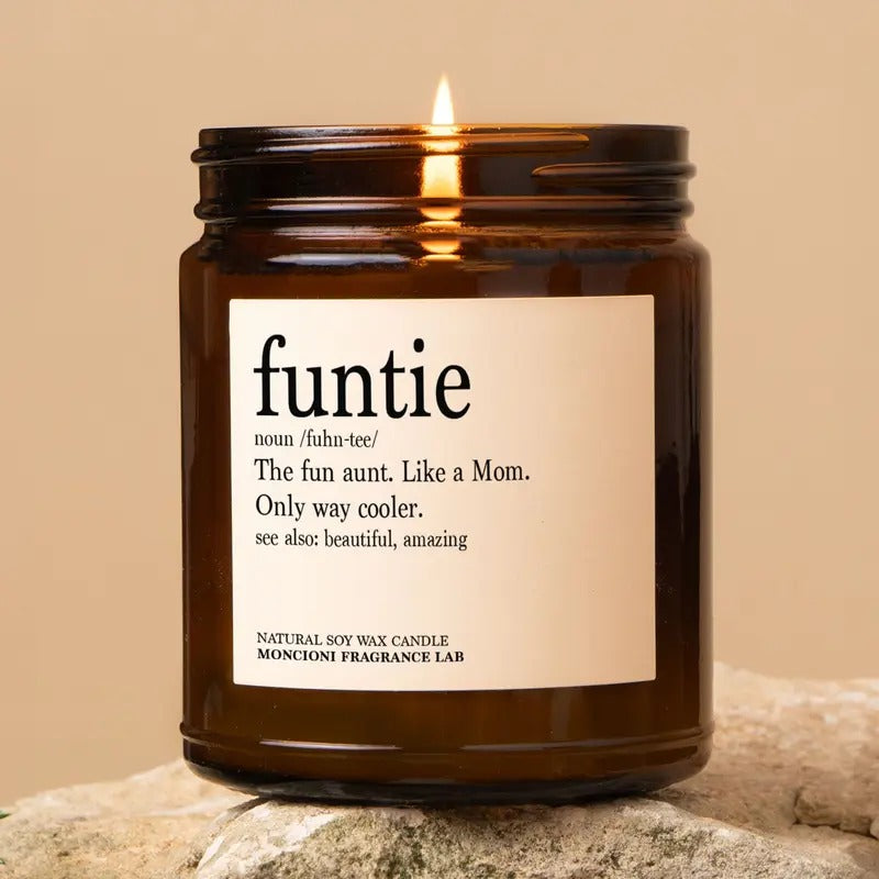Funtie Definition Candle, Funny Aunt Gift, Sassy Aunt Definition Candle, Funny Gift for Her, Surprise Gift for Aunt
