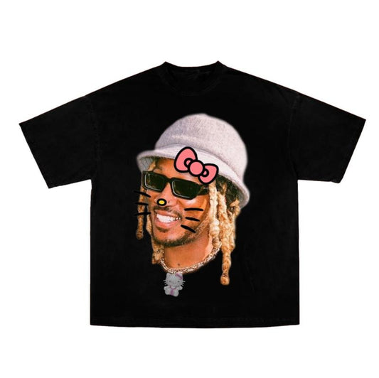 Future Kitty Purple Rap Tee Shirt for Men - Streetwear Top - Summer, Womenswear