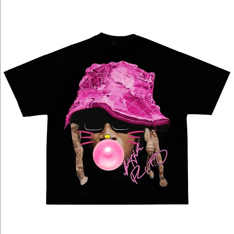 Future Pink Kitty Tee Cotton Fabric Top