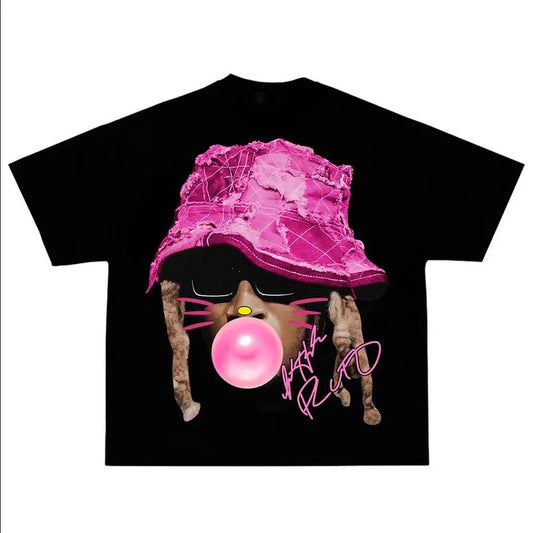 Future Pink Kitty Tee Cotton Fabric Top