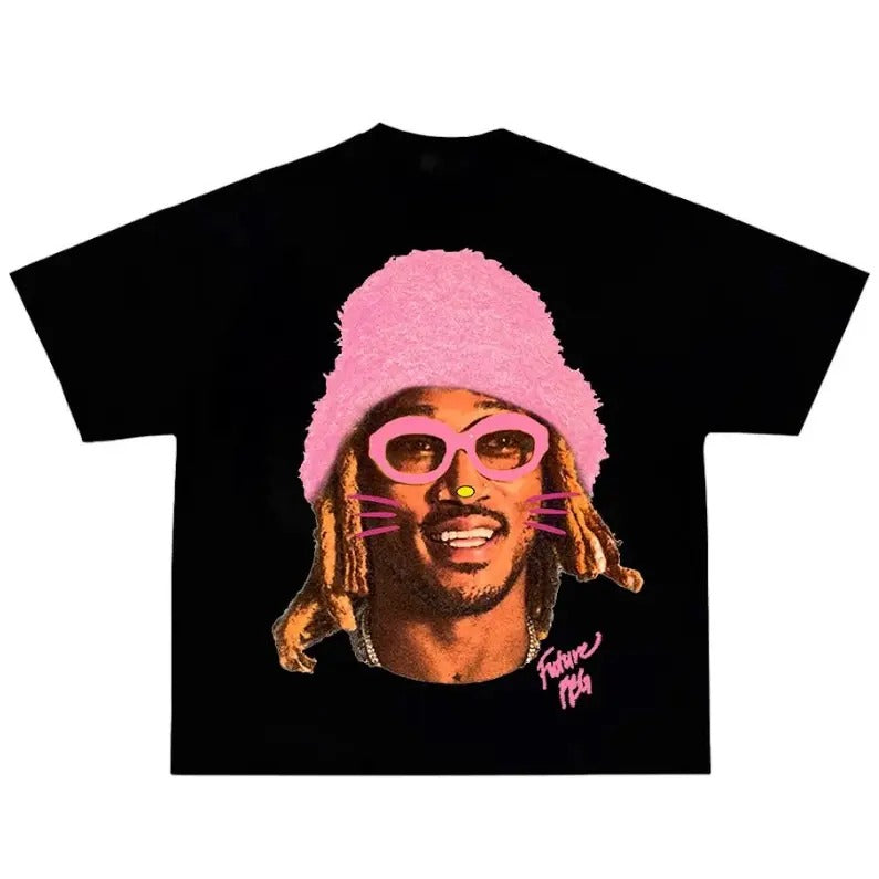 Future Pink Kitty Tee Hoodie, Sweatshirt | DripVista.com