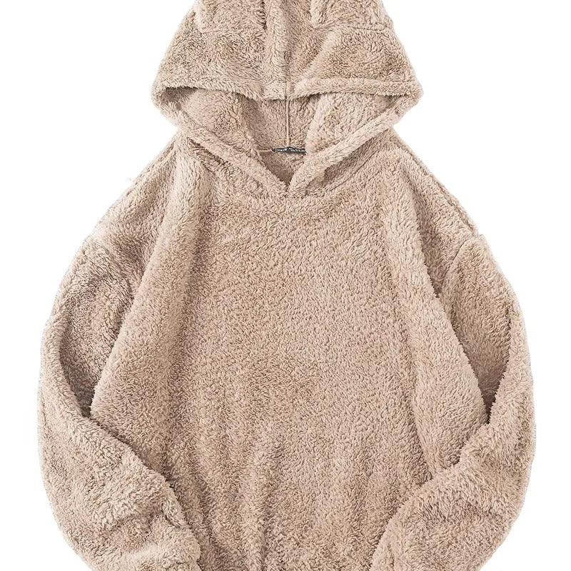 Fuzzy Long Sleeve Pullovers Hoodie Cute Teddy Bear Hooded Sweatshirt T-Shirts | DripVista.com