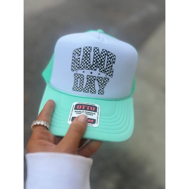 GAME DAY CHECKERED HAT MINT