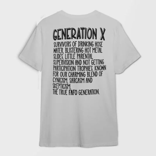 GENX Tee - Back Side - 100% Cotton - Fast Shipping - Unisex Shirt - Classic Menswear - Menswear Top