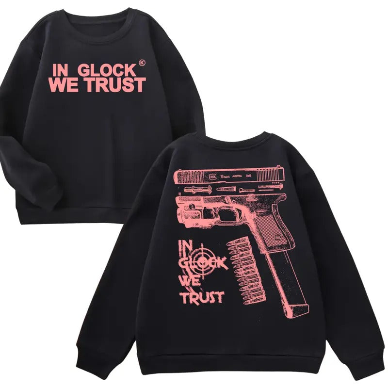 GILDAN IN GLOCK WE TRUST Hoodie - Full Color Double Sided Sweatshirt for Men and Women