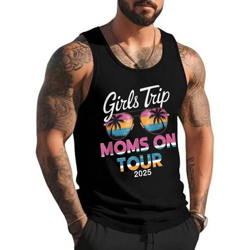 GIRLS TRIP MOMS ON TOUR 2025 Unisex Tank Top, Cotton, Size S-3XL T-Shirts, Hoodie, Sweatshirt | DripVista.com
