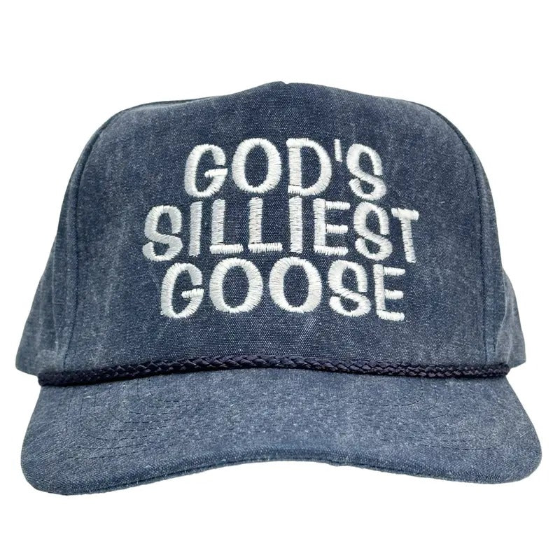 GOD'S SILLIEST GOOSE Tall Crown Snapback with Rope Cap Hat Custom Embroidery T-Shirts, Hoodie, Sweatshirt | DripVista.com