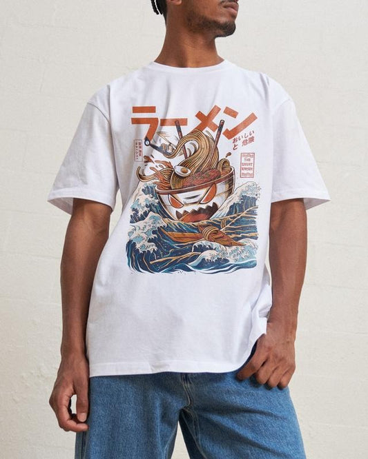 GREAT RAMEN OFF KANAGAWA T-SHIRT, Men Summer Fashion Cotton, Cotton Menswear, S to 3XL Soft Top
