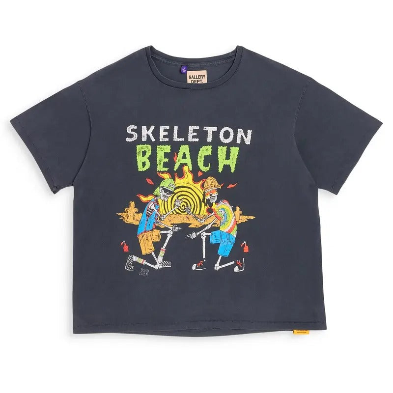 Gallery Depot Skull Beach Letter Printed Men Women Cotton T-shirt