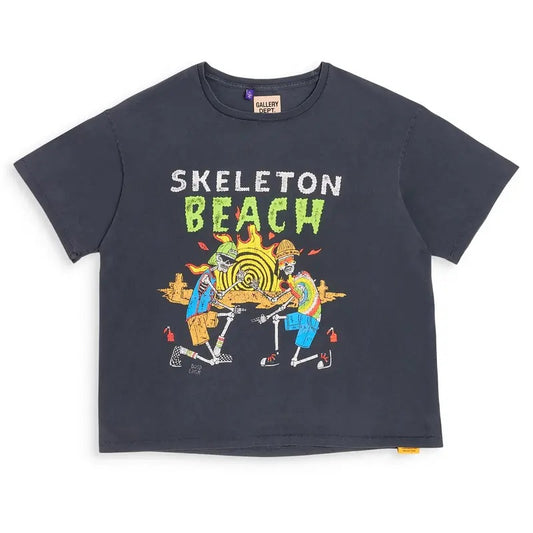 Gallery Depot Skull Beach Letter Printed Men Women Cotton T-shirt