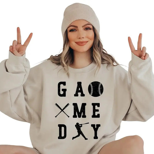 Game Day Baseball Sweatshirt, Baseball Game Day Shirt, Baseball Season Sweater, Funny Baseball Tee Shirt, Baseball Gift, Baseball Sweatshirt, Baseball Gifts For Players Sweater, Long Sleeve Crewneck Shirt, Gift For Birthday Fit Unisex