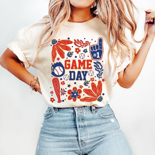 Game Day Baseball T-Shirt, Baseball T-Shirt, Boho Baseball Coquette T-Shirt, Baseball Bow T-Shirt, Baseball Mama T-Shirt, Baseball Mom T-Shirt, Brushstroke