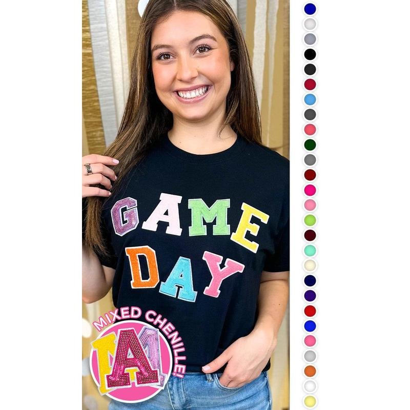 Game Day Sequin Funky Mix Graphic T-Shirt Hoodie, Sweatshirt | DripVista.com