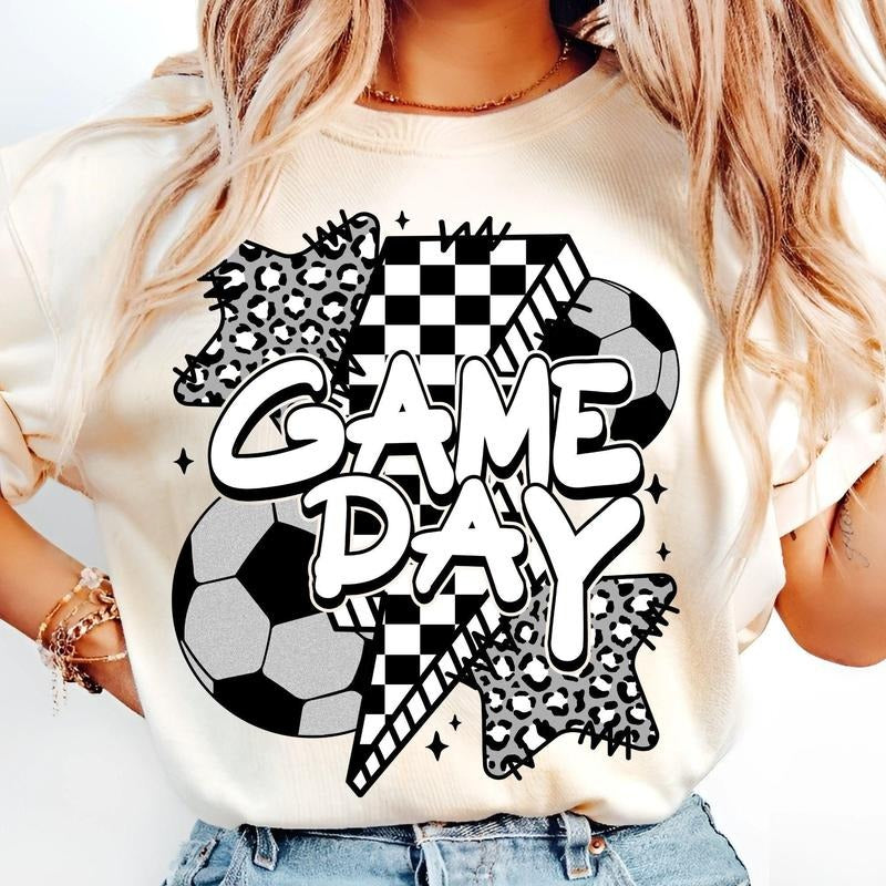 Game Day Soccer T-Shirt, Retro Soccer Coquette Shirt, Mama Soccer Bow Shirt, Team Spirit Gift , Gift For Mom, Mother's Day Gift