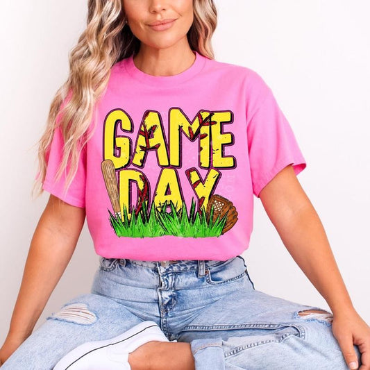 Game Day Softball Inlay DTF Transfers - THIS IS NOT A SHIRT