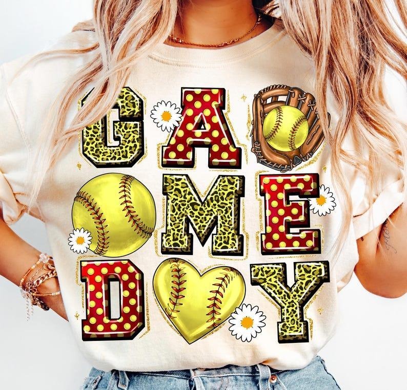 Game Day Softball Mama tshirt, Coquette T-Shirt, Retro Softball T-Shirt Hoodie, Sweatshirt | DripVista.com