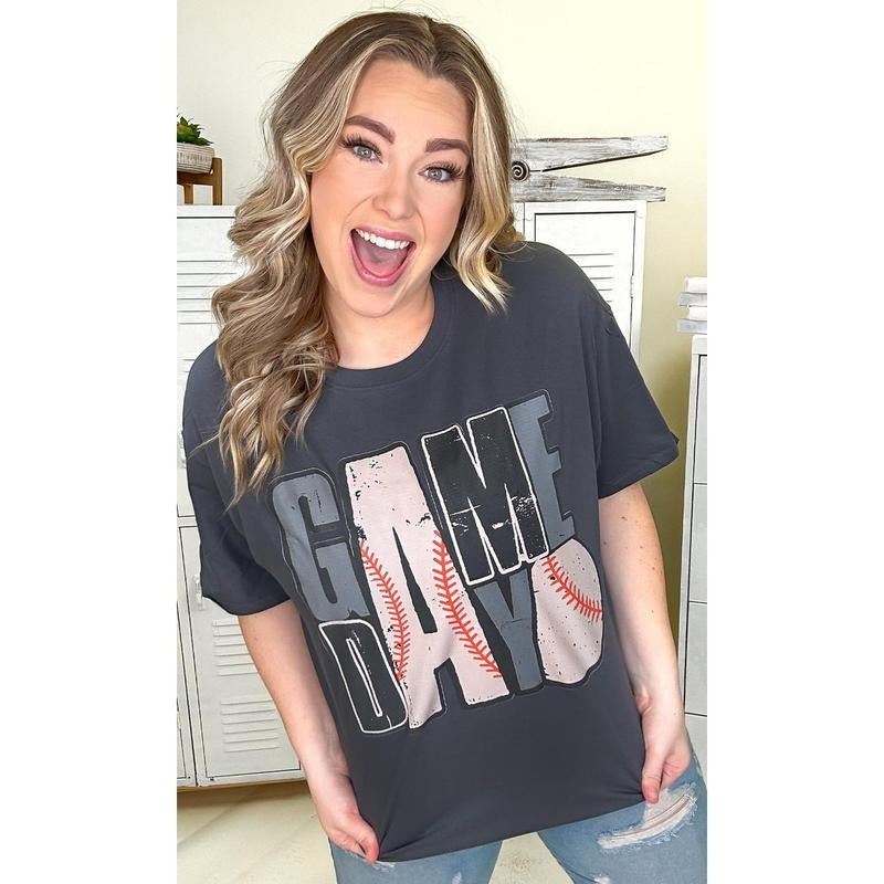 Game Day Stacked Baseball Graphic T-Shirt Hoodie, Sweatshirt | DripVista.com