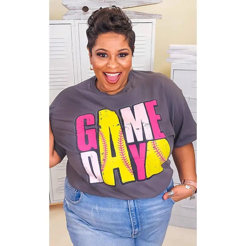Game Day Stacked Softball Graphic T-Shirt Hoodie, Sweatshirt | DripVista.com