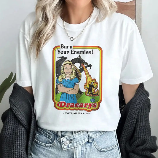 Game Of Thrones T Shirt  Burn Your Enemies Dracarys Valyrian T-Shirt city shirt