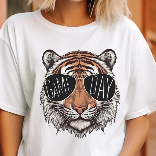 Gameday Tiger Graphic Tee Football Tigers Tshirt Gameday Sports T-Shirt Team Sports Mascot Top Unisex Sizing Tshirts Casual Sports Teams Tops  Womens  Cozy Sports Tees