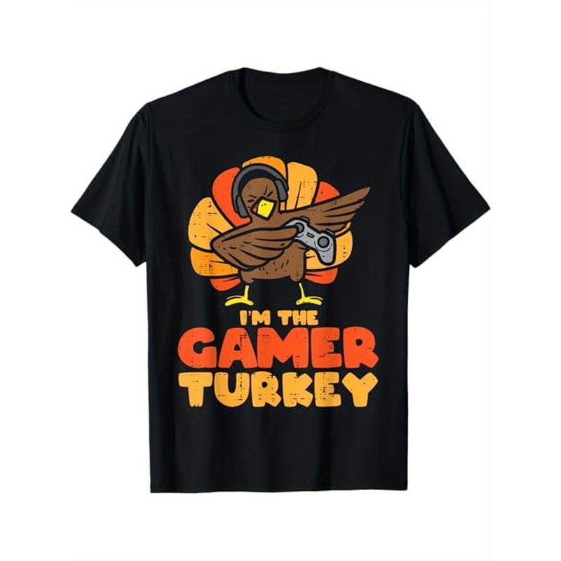 Gamer Turkey VIdeo Games Gaming Boys Thanksgiving Boys Girls Men T-Shirt Halloween Thanksgiving Christmas Gifts for Men...