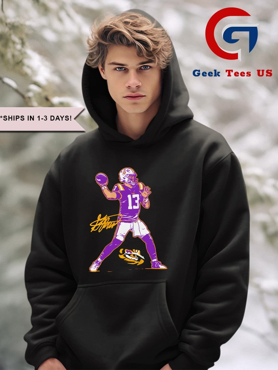 Garrett Nussmeier 13 LSU Football Superstar Pose signature shirt