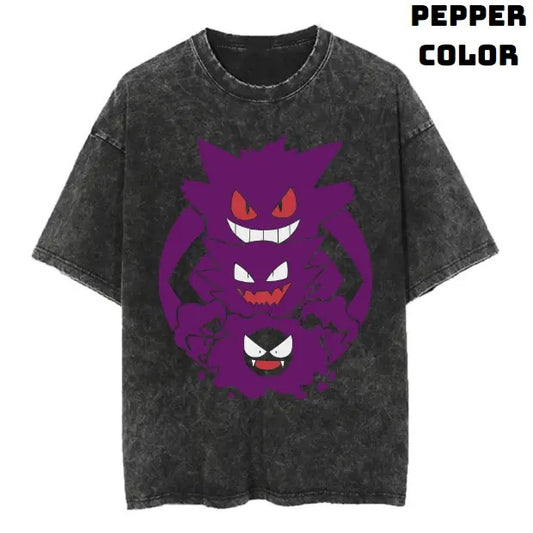 Gastly Haunter Gengar Vintage Tee, Gengar Shirt, Pokemon Shirt, Anime Manga Shirt, Halloween Shirt, Vintage Graphic Tee, Unisex T-Shirt, Gift For Fan Pokemon, Crewneck Short Sleeve Shirt Top Menswear Streetwear