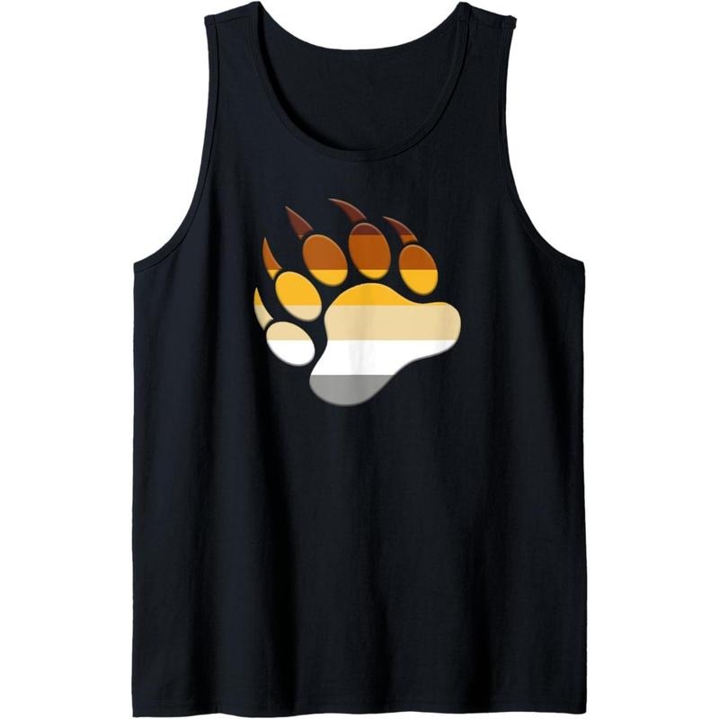 Gay Bear Flag Bear Paw Tank Top T-Shirts, Hoodie, Sweatshirt | DripVista.com