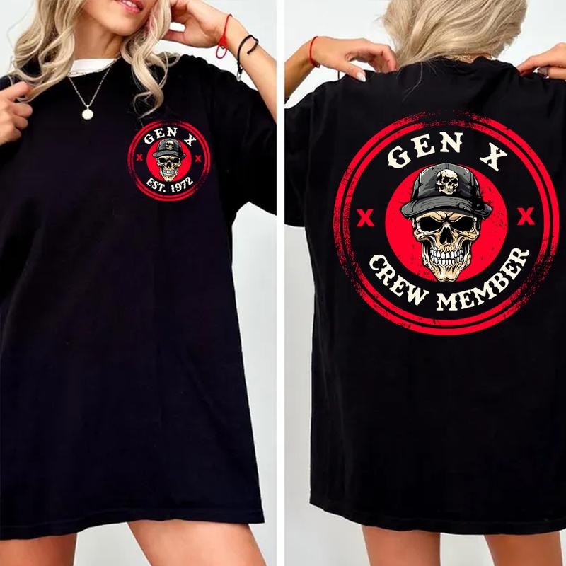 Gen X Crew Member Shirt Generation X Custom Year Badass Generation T-shirt, Gen X FAFO T Shirt - 100% Cotton Top Unisex Comfort Womenswear Menswear, Custom Classic Collar Love