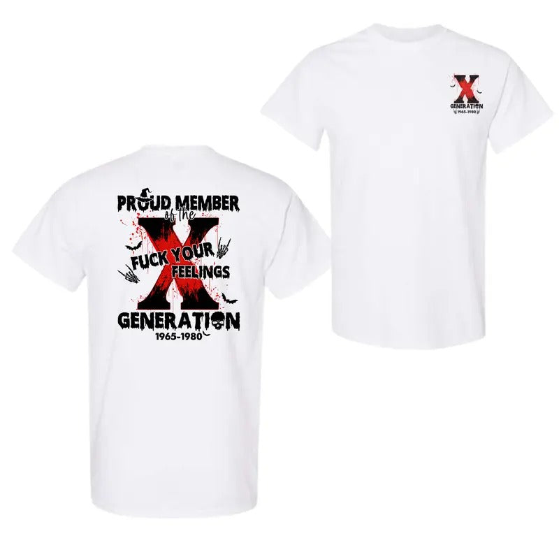 Gen-X T-Shirt, Retro Skeleton Hands Halloween 2 Sided T-Shirt For Women And Men Hoodie, Sweatshirt | DripVista.com