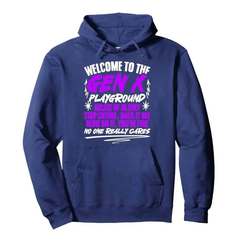 Gen Xers Humor Gen X Generation Funny Hoodie Casual Street Style Fleece Pullover Hooded Sweatshirt Tops Trendy For Women For Men, Perfect Gift