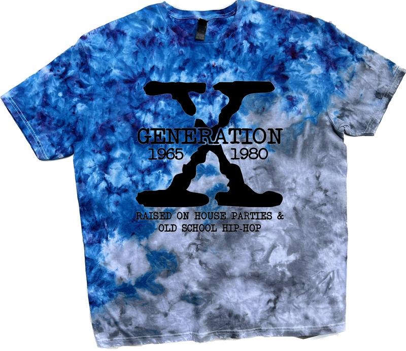Generation Nostalgia Blue Gray Hand Dyed Tie Dye T-Shirt Summer Beach Streetwear Raised On Shirt Cotton Casual Fashion...