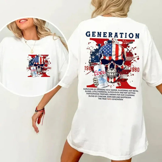 Generation X Beer Shirt, Halloween Generation X New Version Two Side Shirt, Generation X Halloween Tee, Unisex Short Sleeve Tee Shirt, Casual Clothing