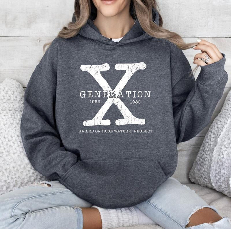 Generation X Hoodie, Vintage Design with Text, Made of Cotton and Polyester, Comfortable Fit, Ideal for Women's Wear...