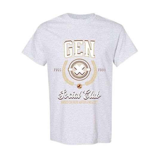 Generation X Social Club T-shirt, Gen X Raised Nn Hose Water And Neglect Shirt, Retro Vintage Gen X Tee, Nostalgic Gift, Full Color, Full Size