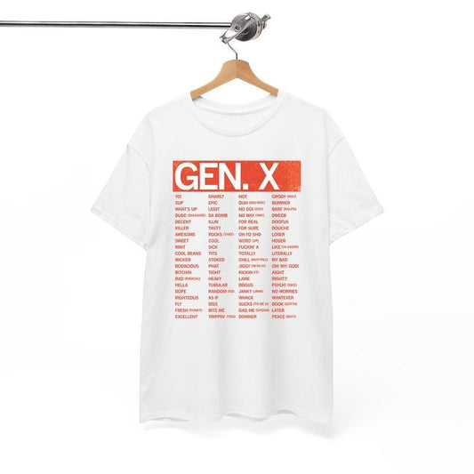 Generation X T-shirt, GenX Shirt, SLANG GUIDE Shirt, Unisex T-Shirt