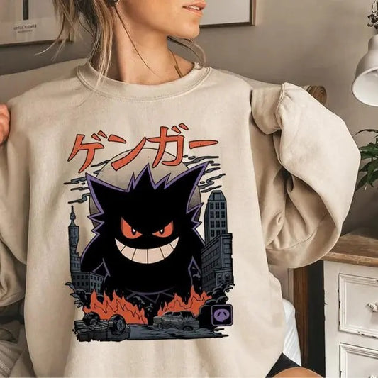 Gengar Sweatshirt Dark Ghost Kaiju Japanese Style _484 , Multiple Colorways - Full Size Range