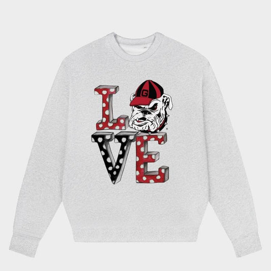 Georgia Bulldogs Tiny Turnip Youth Love Sweatshirt, College NCAA Hoodie, Vintage College Football Crewnecks