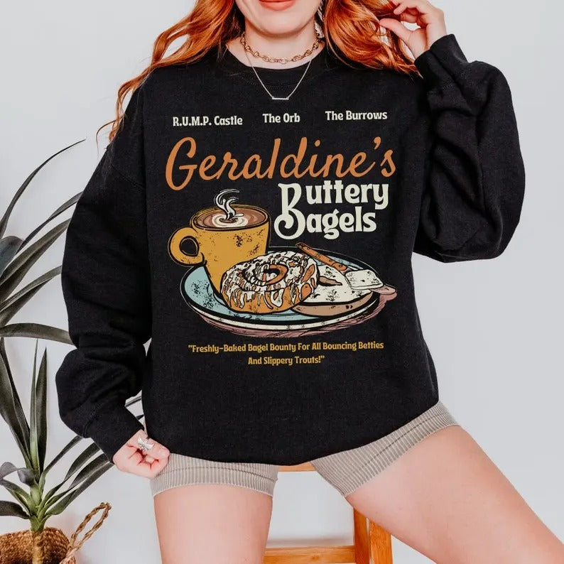 Geraldine's Buttery Bagels Sweatshirt Zodiac Academy Sweatshirt ZA Merch Grus Bakery Almighty Sovereign Society ASS Club...