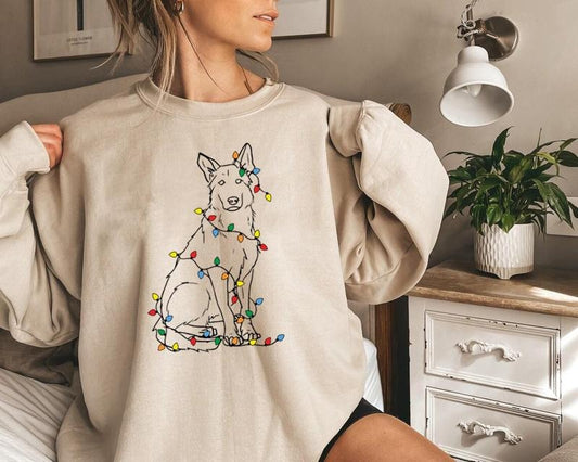 German Shepherd Christmas Sweatshirt, Christmas German Shepherd Shirt, Cute Dog Mom Sweatshirt, Dog Lover Family Gift