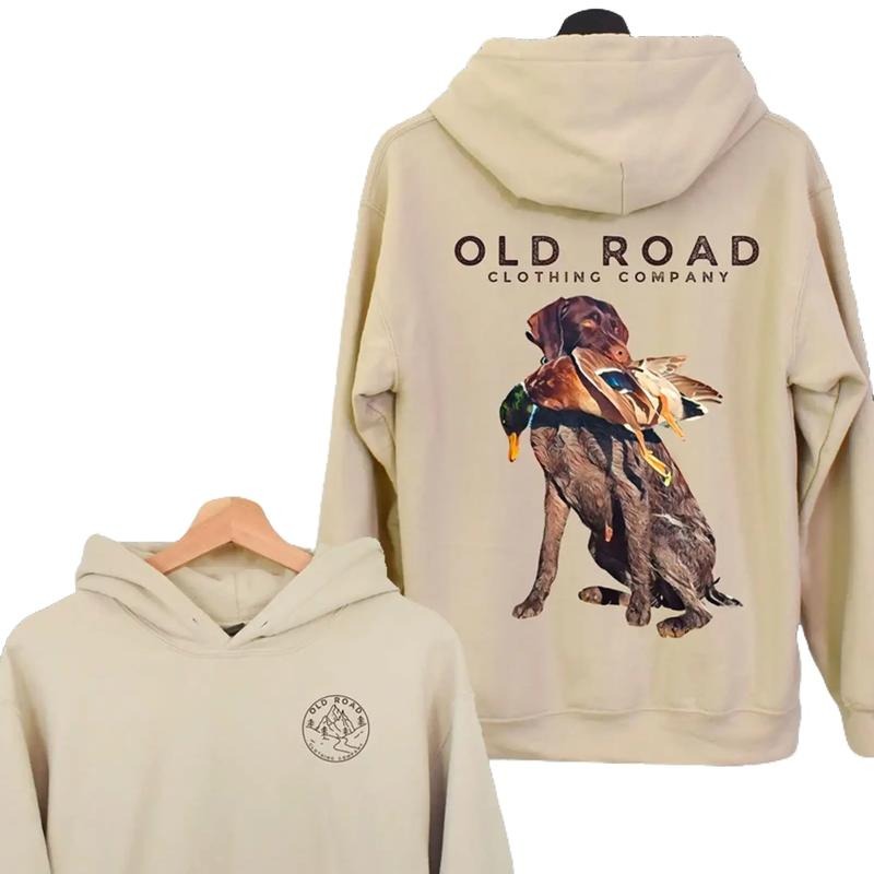 German Wirehaired Pointer Bird Hunting Dog Two-sided Hoodie, Hunting Dog Sweatshirt, Duck Hunting Hoodie Classic Menswear...