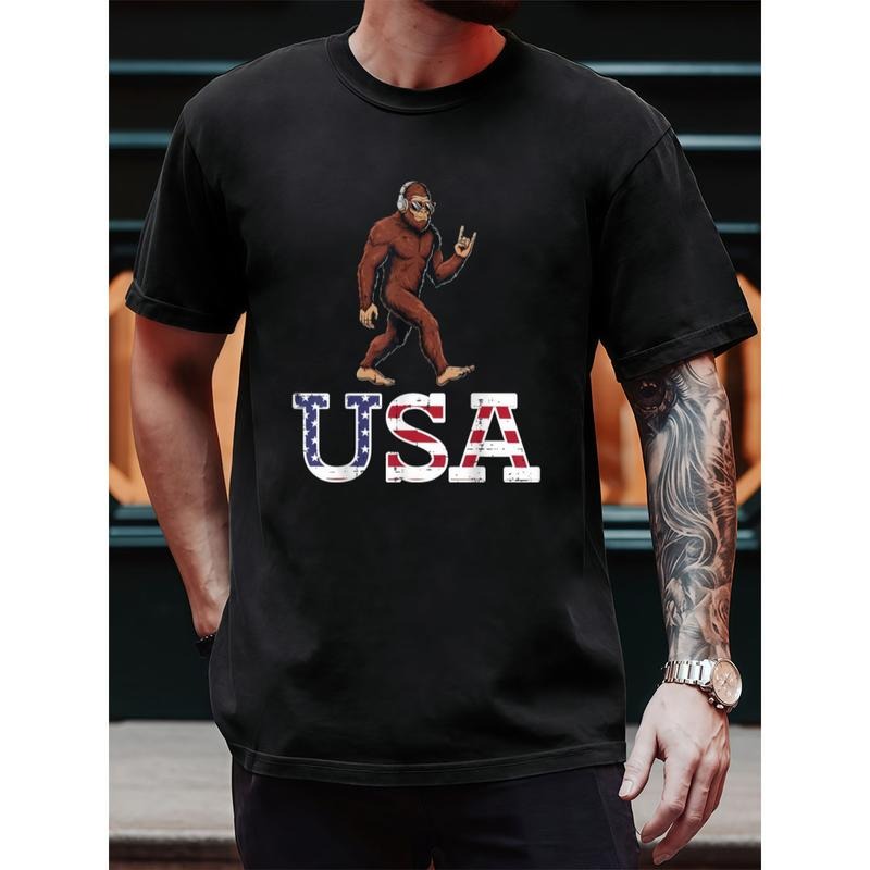 Get Festive with Our Sasquatch Rock USA Cotton Tee for Men Golf Gift T-Shirt For Men Gunpla brand Women Hoodie, Sweatshirt
