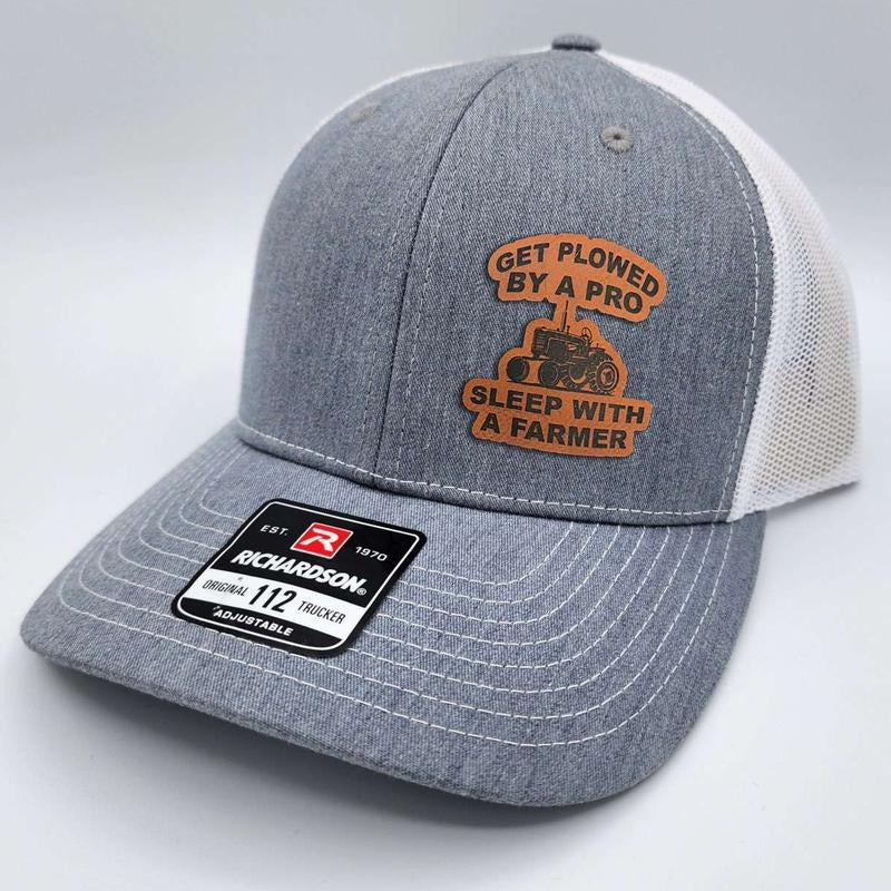 Get Plowed By A Pro Leather Patch Richardson Hat T-Shirts, Hoodie, Sweatshirt | DripVista.com