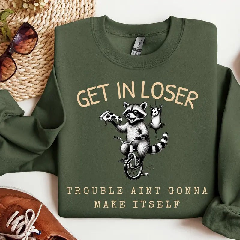 Get Red plumber brand loser sweatshirt funny raccoon sweatshirt Sarcastic Raccoon sweatshirt raccoon meme sweatshirt...