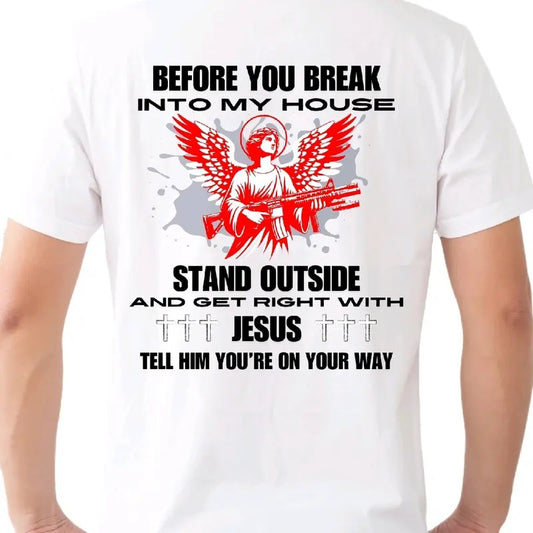 Get Right With Jesus T-shirt Menswear, cotton Top Underwear, Crewneck t shirt