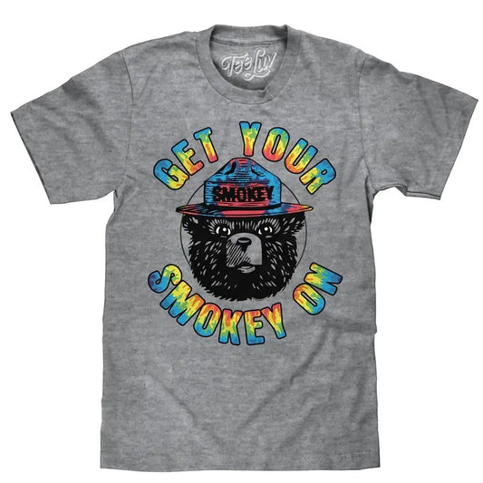 Get Your Smokey On Tie Dye T-Shirt - Gray