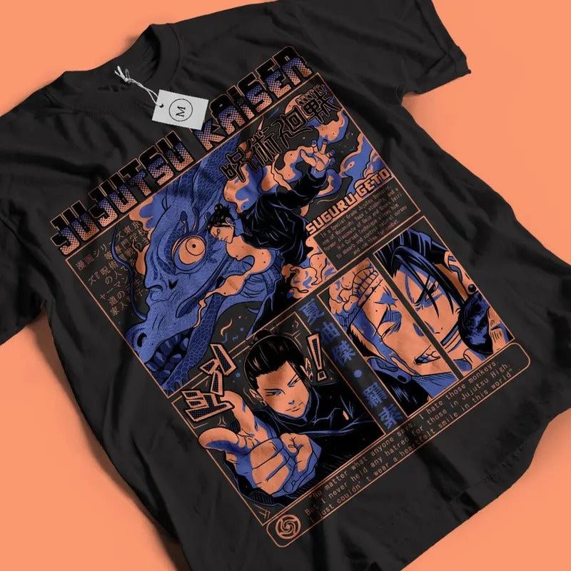 Geto Anime Manga Shirt, Jujuuutsu Kaisen Anime Shirt Anime Lovers Shirt Round Neck Cotton Hoodie, Sweatshirt | DripVista.com