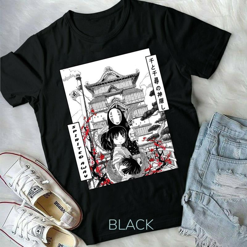 Ghibli Inspired Spirited Away,No Face Black and white new Unisex T-Shirt S-4XL