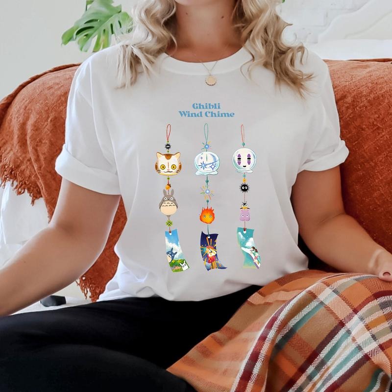 Ghibli Wind Chime Anime Lover Tshirt Crewneck Hoodie Comfort Cotton Sweatshirt | DripVista.com