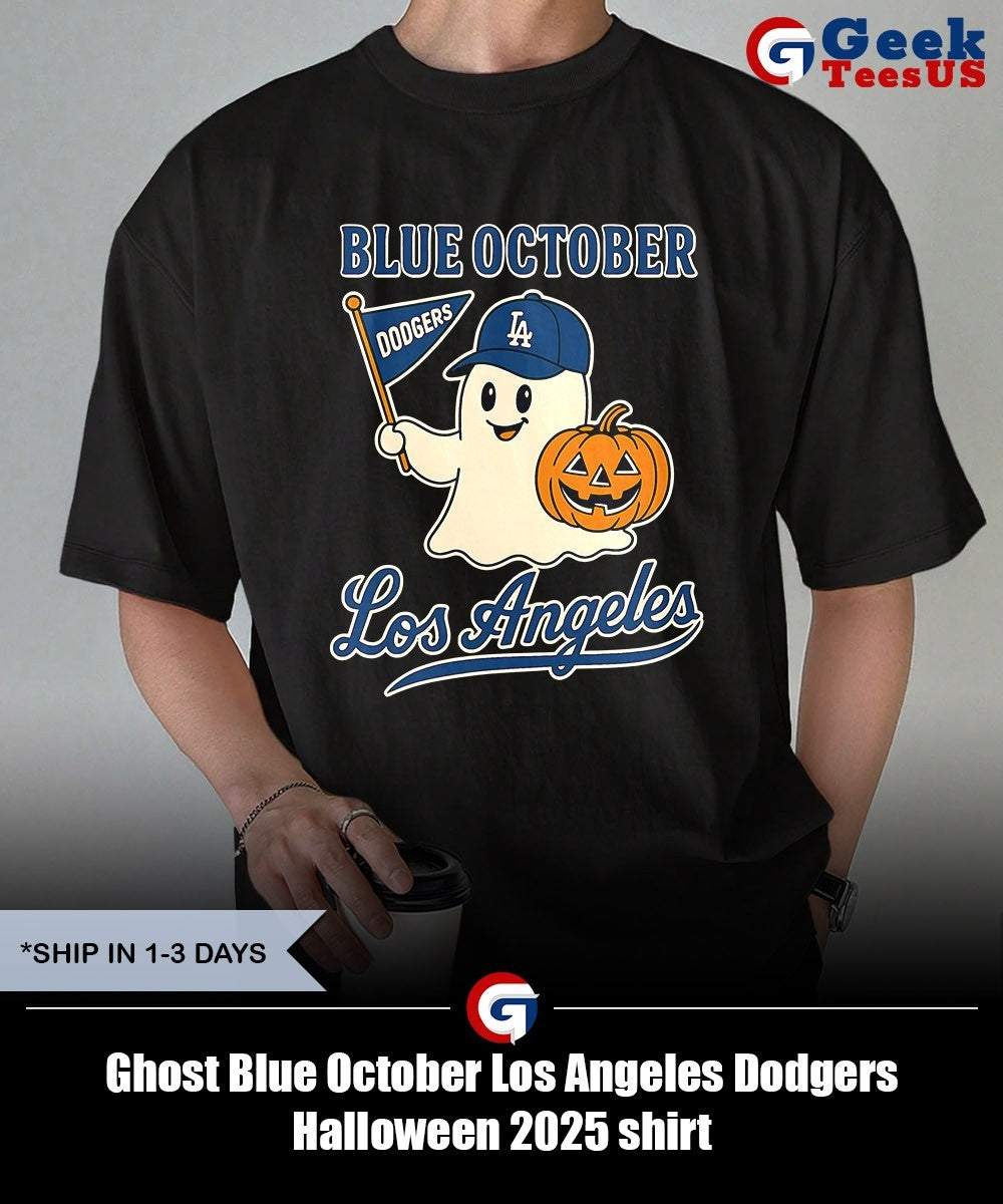 Ghost Blue October Los Angeles Dodgers Halloween 2025 shirt